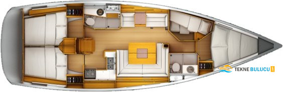 Jeanneau Sun Odyssey 439 2015 iç mekan 2