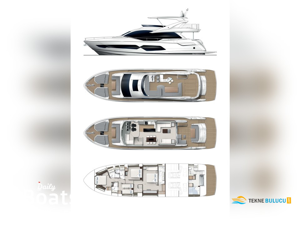 Sunseeker 76 Yacht 2025 Model iç mekan 1
