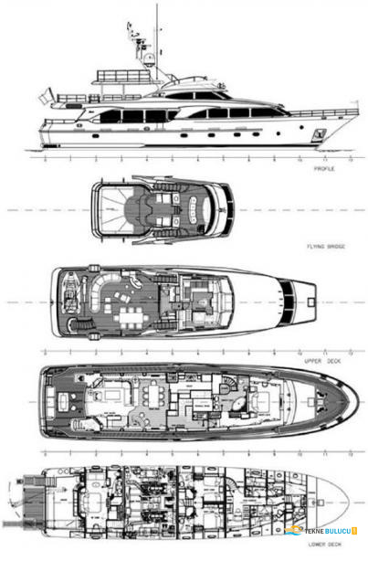 Benetti Tradition 100 30m 2003 Model iç mekan 2